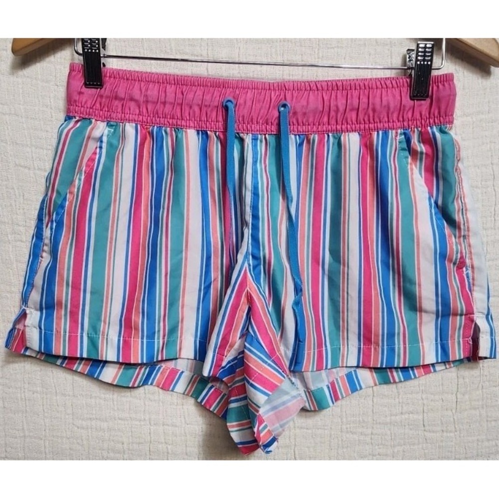 Jadelynn Brooke Any Occasion Shorts Pockets Stripes 90s Vibe Beach Vacation Sz S